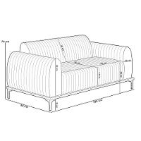 Kit Sofá 3 Lugares 210cm Com 02 Poltronas Molino Base Castanho Pés D'ouro D02 Prime Bouclê Mostarda Pb-03 - Lyam Decor