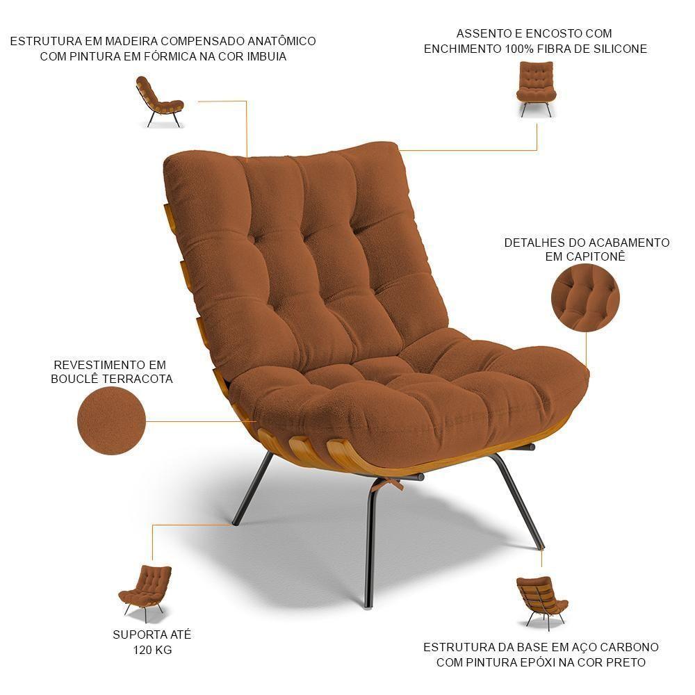 Poltrona Costela L02 Com Puff Terracota - Lyam Decor - 10