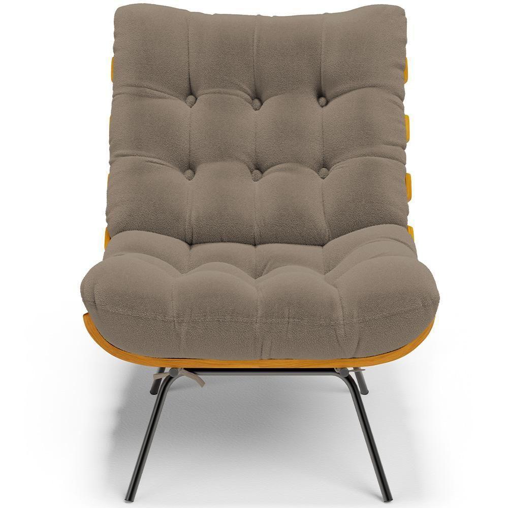 Kit 2 Poltronas Decorativas Costela L02 Bouclê Bege - Lyam Decor - 5