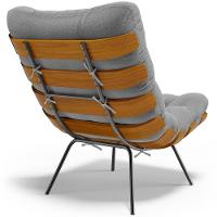 Kit 2 Poltronas Decorativas Costela L02 Bouclê Cinza - Lyam Decor