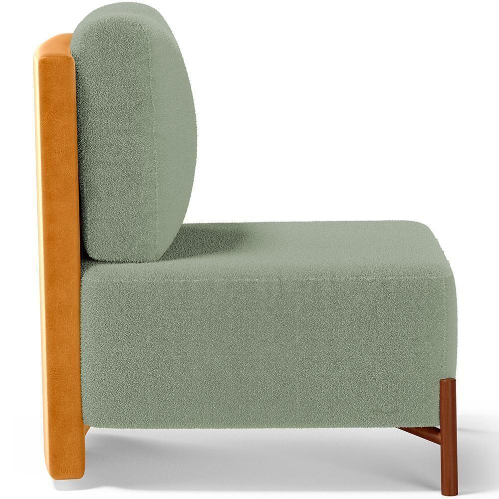 Poltrona Decorativa Living Pés Madeira Hungria L02 Couríssimo Whisky Bouclê Oliva - Lyam - 3