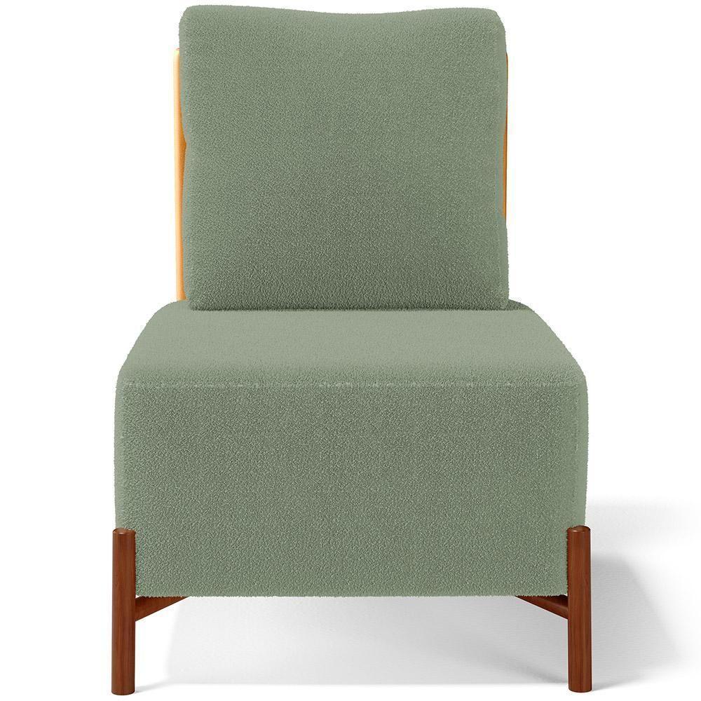 Poltrona Decorativa Living Pés Madeira Hungria L02 Couríssimo Whisky Bouclê Oliva - Lyam - 6