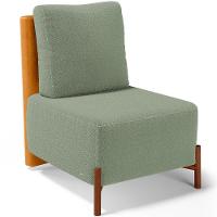 Poltrona Decorativa Living Pés Madeira Hungria L02 Couríssimo Whisky Bouclê Oliva - Lyam - 1