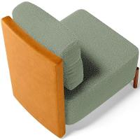 Poltrona Decorativa Living Pés Madeira Hungria L02 Couríssimo Whisky Bouclê Oliva - Lyam - 2