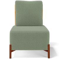 Poltrona Decorativa Living Pés Madeira Hungria L02 Couríssimo Whisky Bouclê Oliva - Lyam - 6