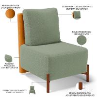 Poltrona Decorativa Living Pés Madeira Hungria L02 Couríssimo Whisky Bouclê Oliva - Lyam - 8