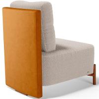 Poltrona Decorativa Living Pés Madeira Hungria L02 Couríssimo Whisky Bouclê Creme - Lyam - 5