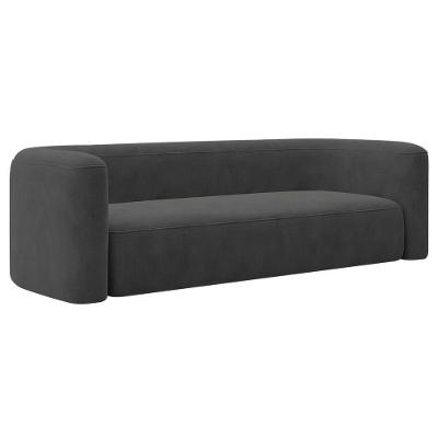 Sofá 2 Lugares 160cm Orgânico Luxo Recepção Melina Linho - Amarena Moveis Cor Cinza Escuro