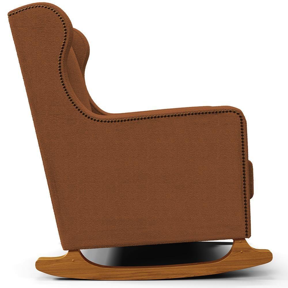 Poltrona De Amamentação Com Balanço Mavie L02 Bouclê Terracota - Lyam Decor - 4