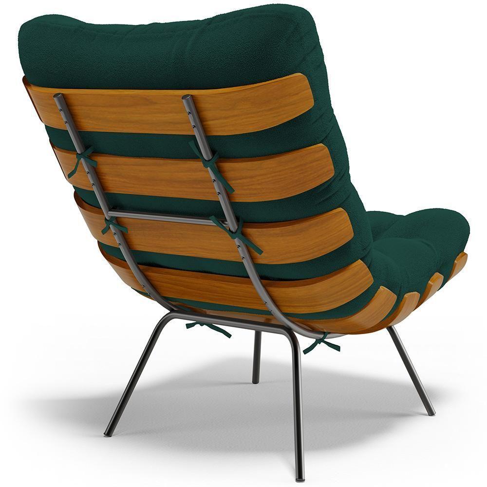 Kit 2 Poltronas Decorativas Costela L02 Bouclê Verde - Lyam Decor - 4