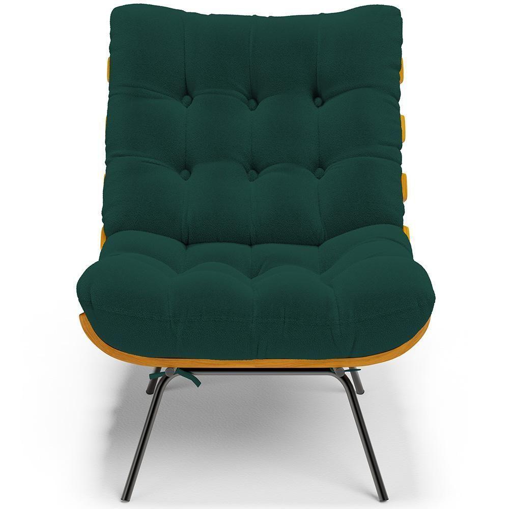 Kit 2 Poltronas Decorativas Costela L02 Bouclê Verde - Lyam Decor - 5