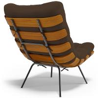 Kit 2 Poltronas Decorativas Costela L02 Suede Marrom - Lyam Decor