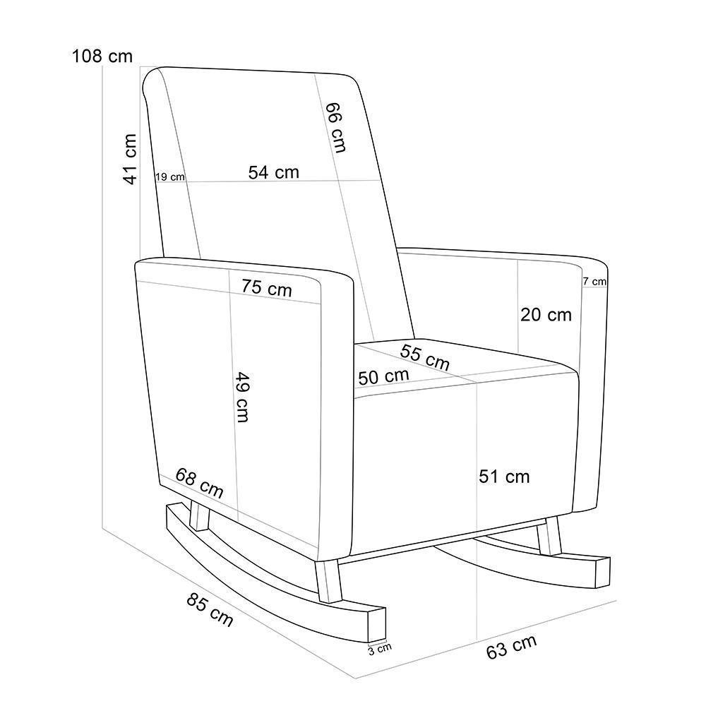 Poltrona De Amamentação Com Balanço E Puff Ravena W01 Bouclê Rosê - Lyam Decor - 4