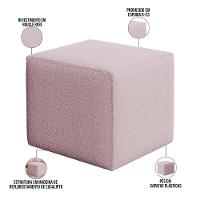 Poltrona De Amamentação Com Balanço E Puff Ravena W01 Bouclê Rosê - Lyam Decor - 5