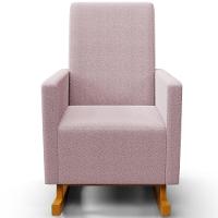 Poltrona De Amamentação Com Balanço E Puff Ravena W01 Bouclê Rosê - Lyam Decor - 6