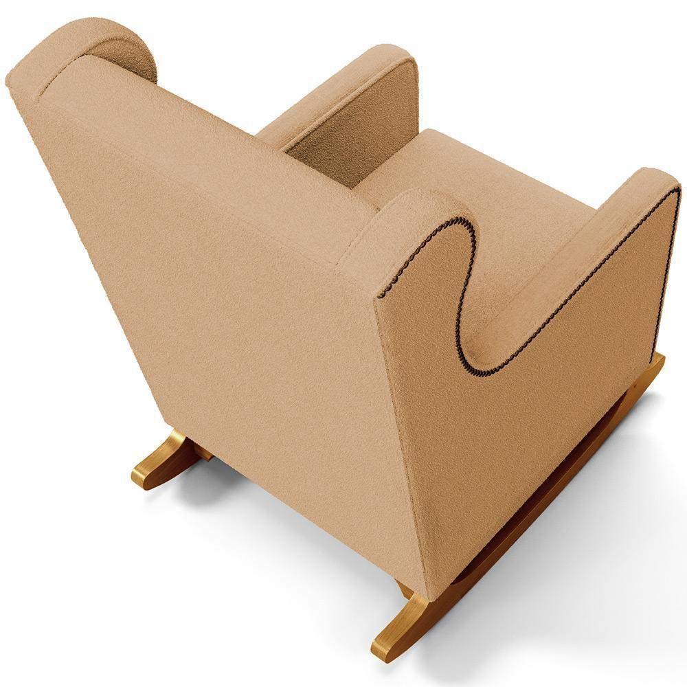 Poltrona De Amamentação Com Balanço Mavie L02 Bouclê Mostarda - Lyam Decor - 2