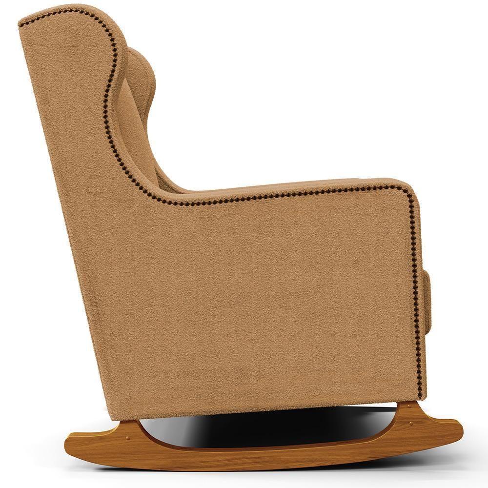 Poltrona De Amamentação Com Balanço Mavie L02 Bouclê Mostarda - Lyam Decor - 4