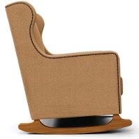 Poltrona De Amamentação Com Balanço Mavie L02 Bouclê Mostarda - Lyam Decor