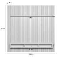Painel Ripado Para Tv 75 Pol Slats E Bancada Lisa 219x250cm L05 Nature Off White - Lyam Decor - 3