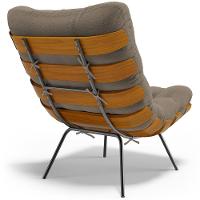 Poltrona Costela L02 Com Puff Bouclê Bege - Lyam Decor - 2