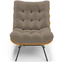 Poltrona Costela L02 Com Puff Bouclê Bege - Lyam Decor - 8