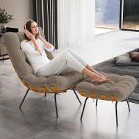 Poltrona Costela L02 Com Puff Bouclê Bege - Lyam Decor - 9