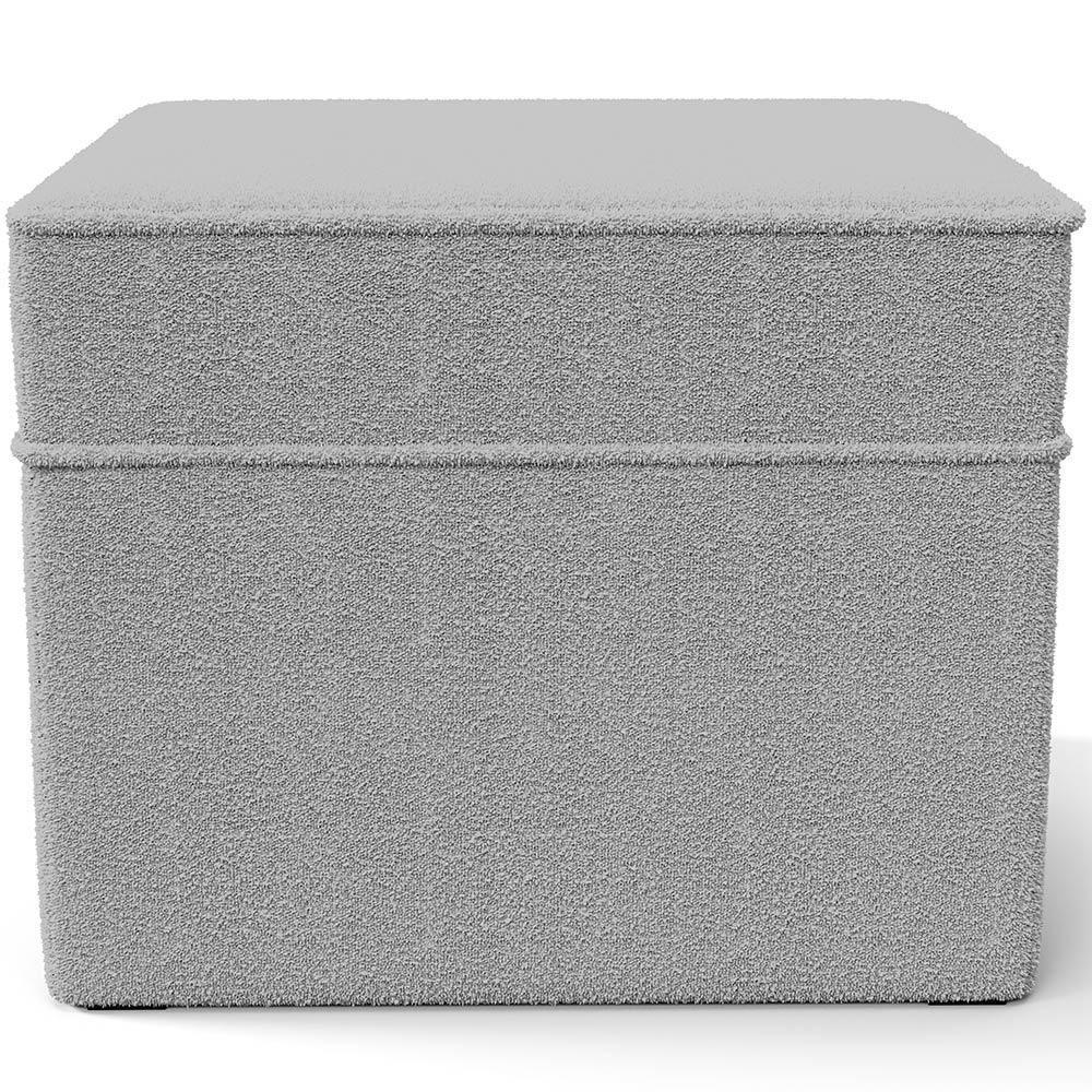 Poltrona De Amamentação Com Balanço E Puff Mavie L02 Bouclê Cinza - Lyam Decor - 6