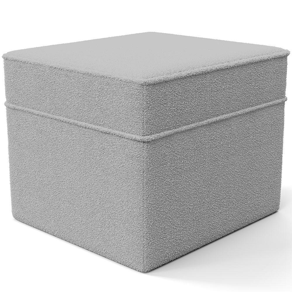 Poltrona De Amamentação Com Balanço E Puff Mavie L02 Bouclê Cinza - Lyam Decor - 7