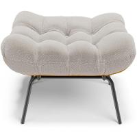 Poltrona Costela L02 Com Puff Bouclê Creme - Lyam Decor - 7