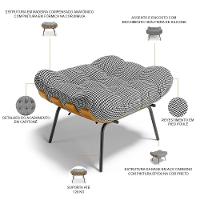 Poltrona Costela L02 Com Puff Pied Poule - Lyam Decor - 3