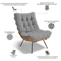 Poltrona Costela L02 Com Puff Pied Poule - Lyam Decor