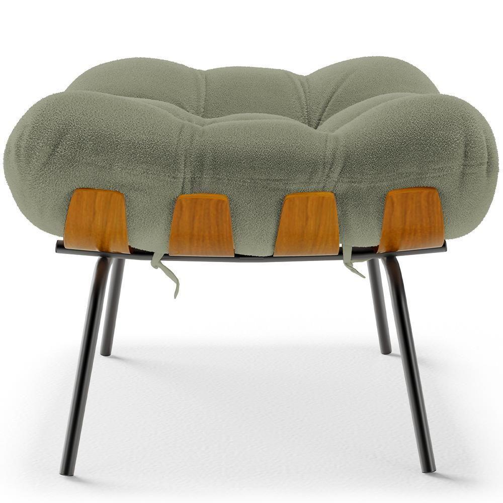 Poltrona Costela L02 Com Puff Bouclê Oliva - Lyam Decor - 6