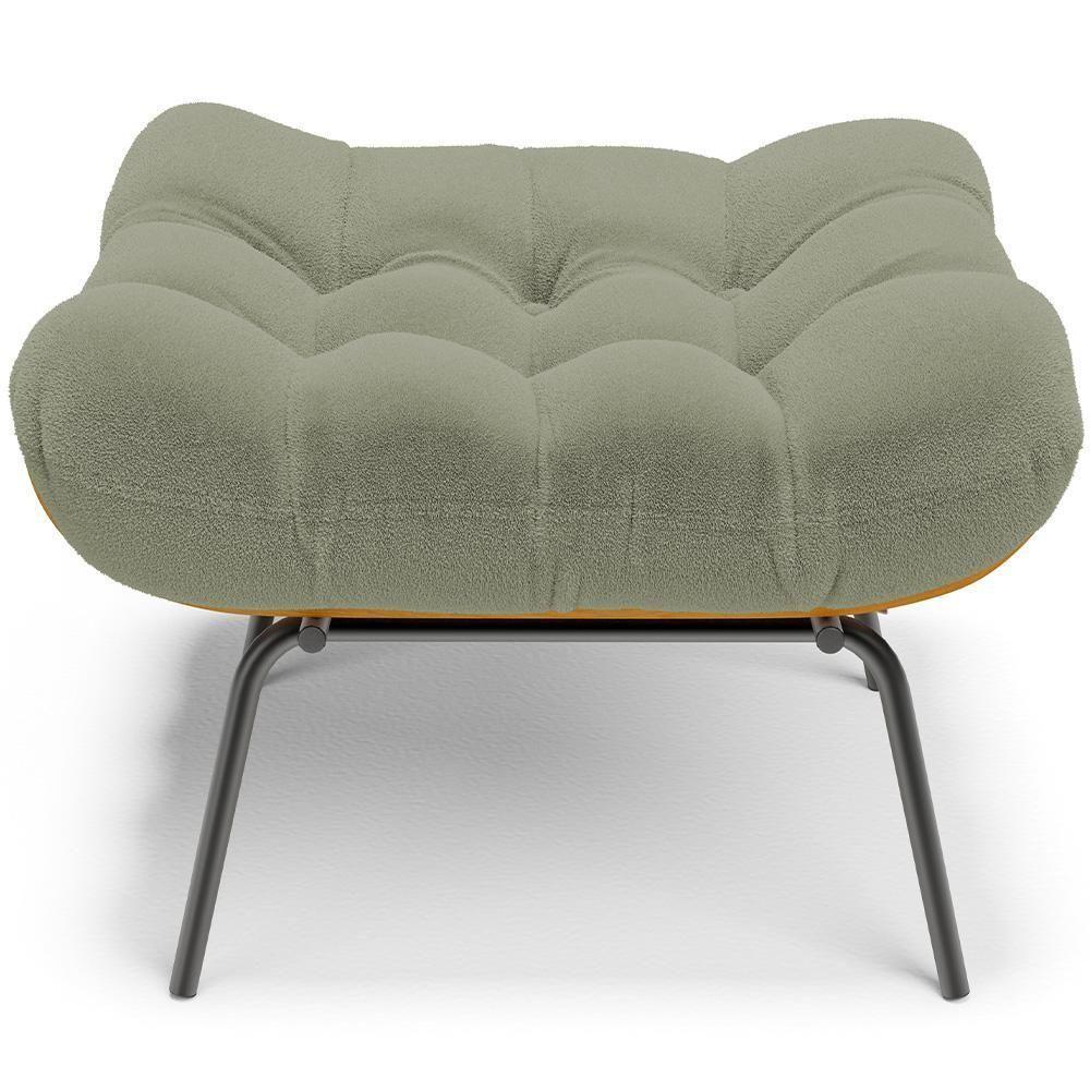 Poltrona Costela L02 Com Puff Bouclê Oliva - Lyam Decor - 7