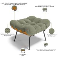 Poltrona Costela L02 Com Puff Bouclê Oliva - Lyam Decor - 5