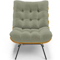 Poltrona Costela L02 Com Puff Bouclê Oliva - Lyam Decor - 8