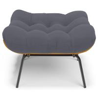 Poltrona Costela L02 Com Puff Suede Cinza - Lyam Decor - 7