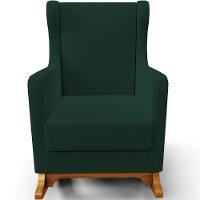 Poltrona De Amamentação Com Balanço E Puff Mavie L02 Suede Verde Musgo - Lyam Decor - 2