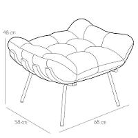 Poltrona Costela L02 Com Puff Linho Cru - Lyam Decor - 2