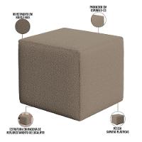 Poltrona De Amamentação Com Balanço E Puff Ravena W01 Bouclê Bege - Lyam Decor - 5