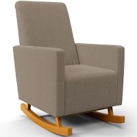 Poltrona De Amamentação Com Balanço E Puff Ravena W01 Bouclê Bege - Lyam Decor - 8