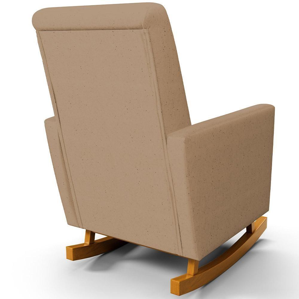 Poltrona De Amamentação Com Balanço E Puff Ravena W01 Linho Bege Escuro - Lyam Decor - 6