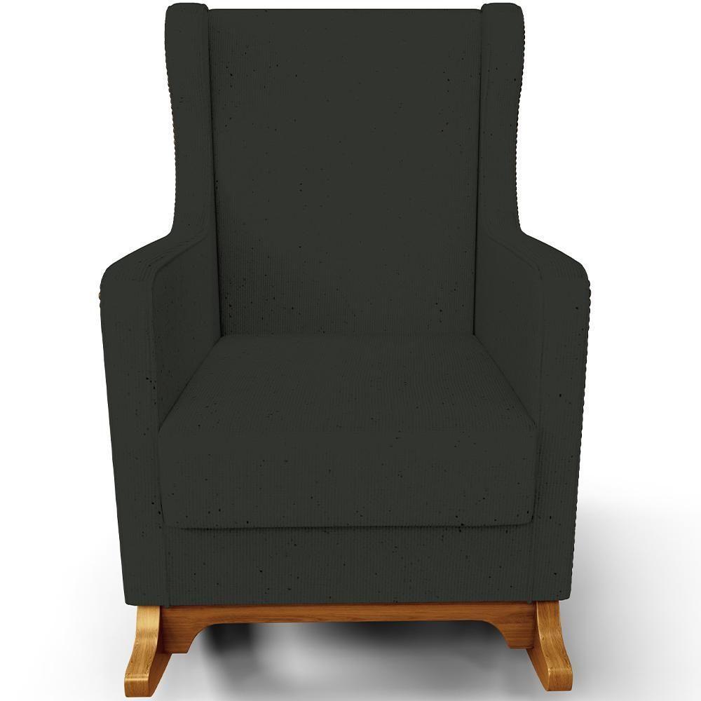 Poltrona De Amamentação Com Balanço E Puff Mavie L02 Linho Verde Musgo - Lyam Decor - 2