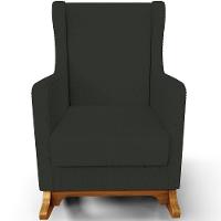 Poltrona De Amamentação Com Balanço E Puff Mavie L02 Linho Verde Musgo - Lyam Decor - 2