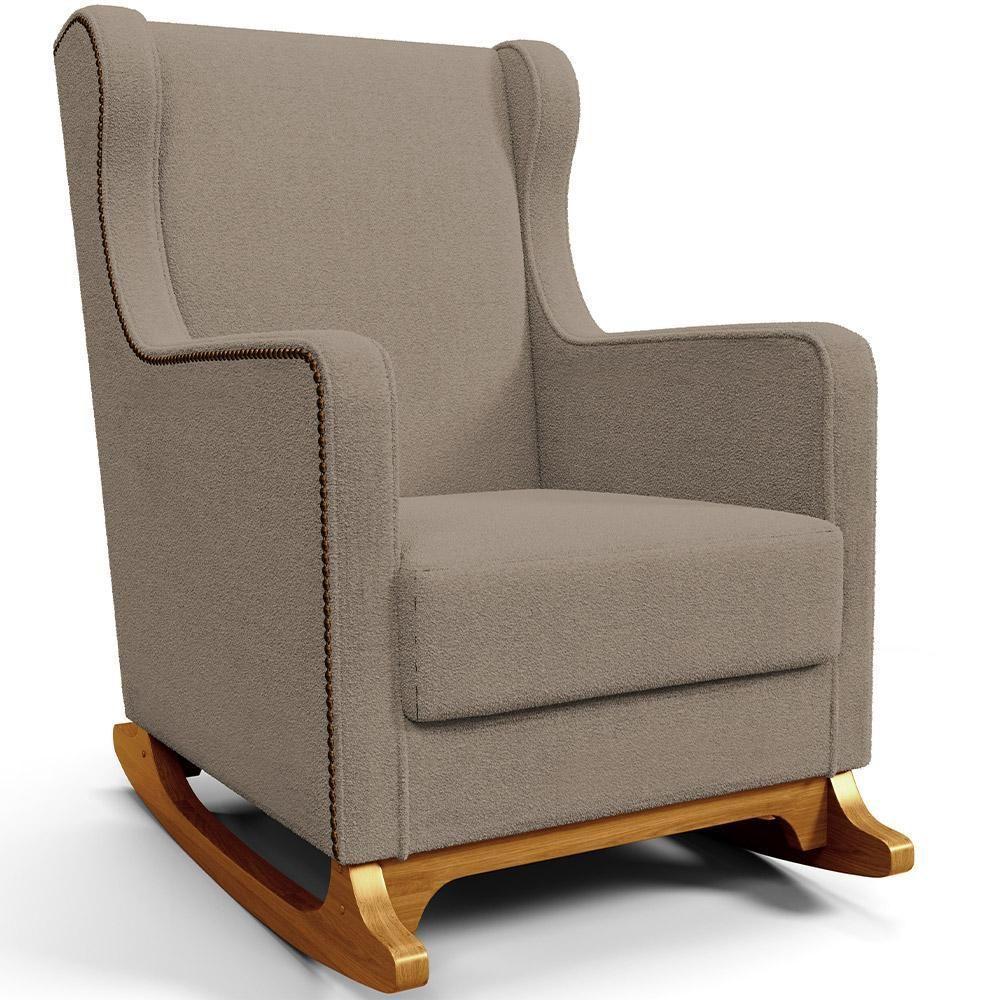 Poltrona De Amamentação Com Balanço Mavie L02 Bouclê Bege - Lyam Decor - 1
