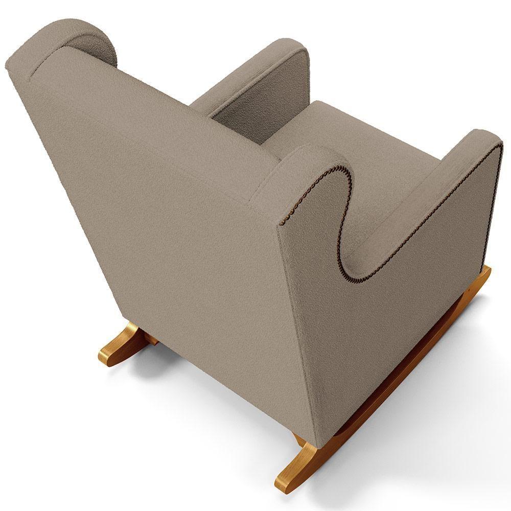 Poltrona De Amamentação Com Balanço Mavie L02 Bouclê Bege - Lyam Decor - 2