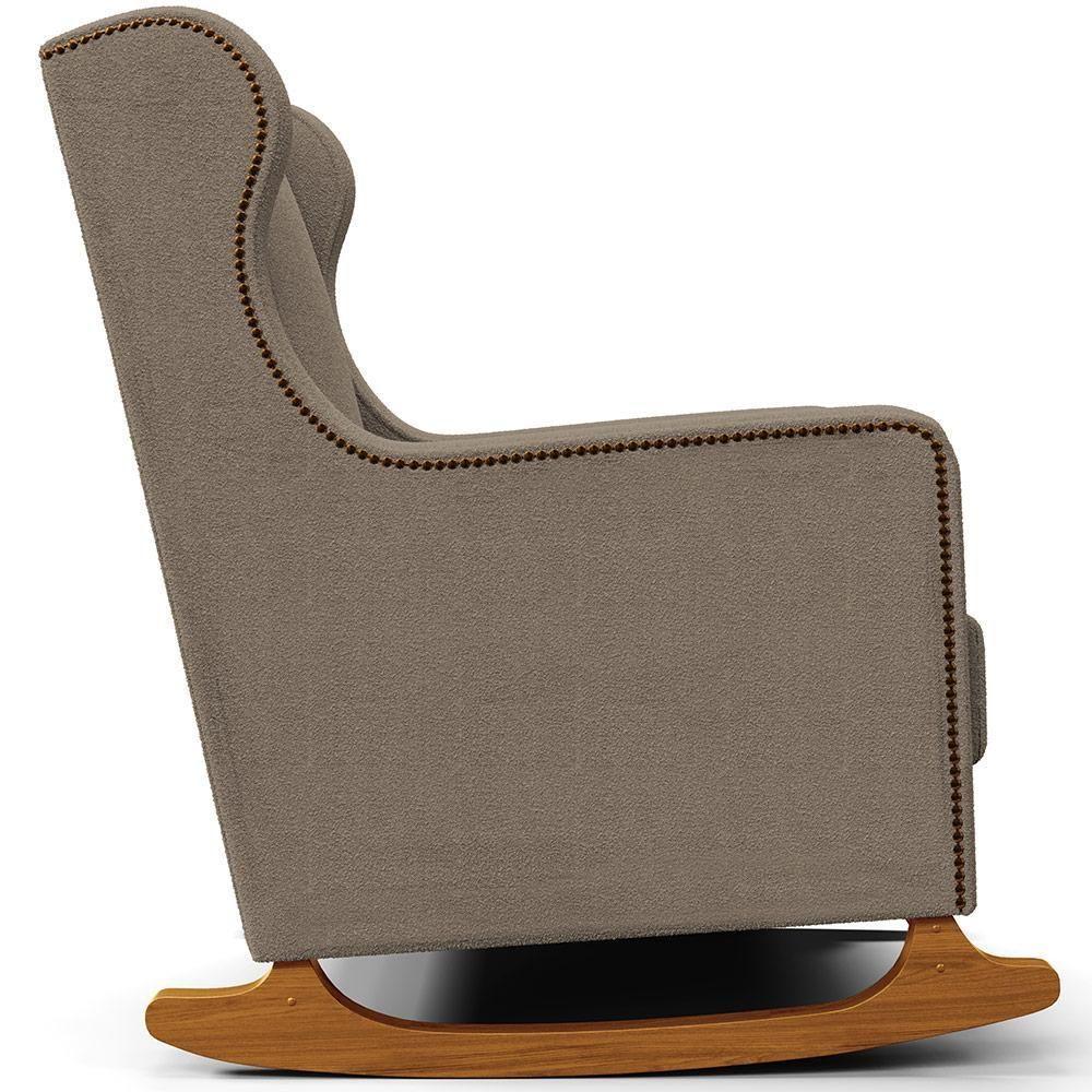 Poltrona De Amamentação Com Balanço Mavie L02 Bouclê Bege - Lyam Decor - 4