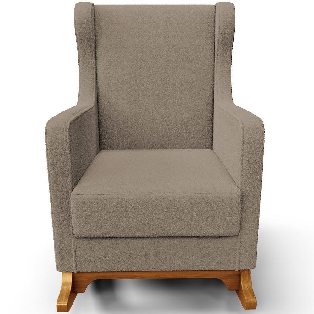 Poltrona De Amamentação Com Balanço Mavie L02 Bouclê Bege - Lyam Decor - 5