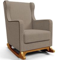 Poltrona De Amamentação Com Balanço Mavie L02 Bouclê Bege - Lyam Decor - 1