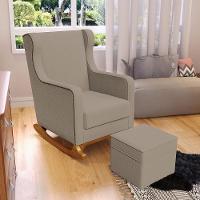 Poltrona De Amamentação Com Balanço Mavie L02 Bouclê Bege - Lyam Decor - 6