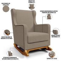 Poltrona De Amamentação Com Balanço Mavie L02 Bouclê Bege - Lyam Decor - 7